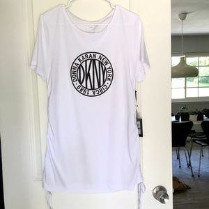 Donna Karen glitter logo tee Sz: L